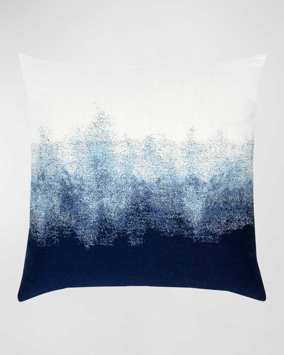 Artful Sunbrella Pillow, Dark Blue